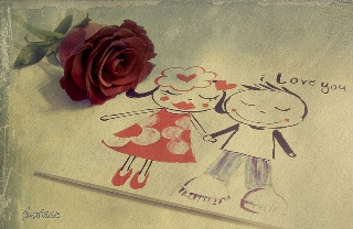 rosa e bambini innamorati