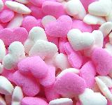 cuori rosa e bianchi di zucchero