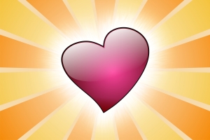 cuore immerso in raggi